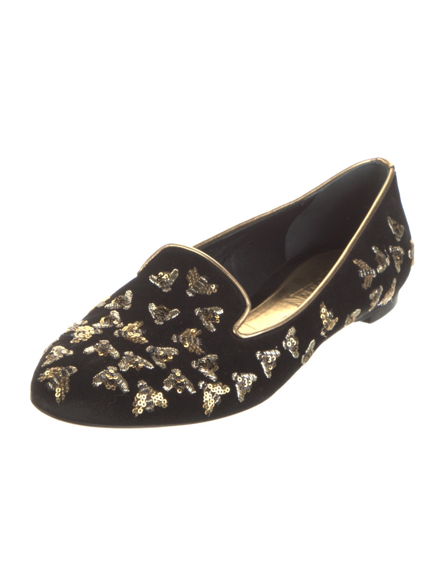 Alexander McQueen Bee Accent Suede Loafers